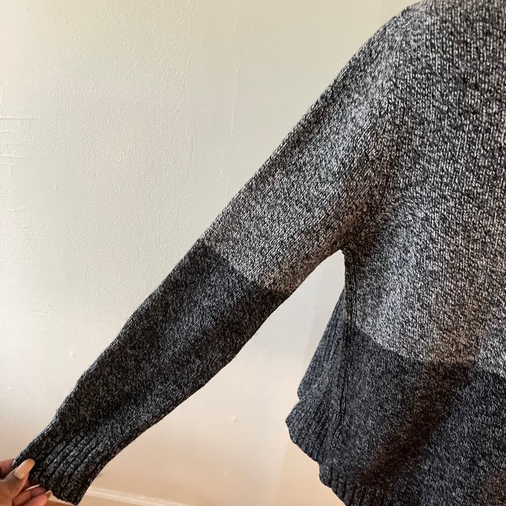 The Kooples Womens Medium Grey Black Wool Blend Cardigan Open Front Casual - Picture 3 of 9